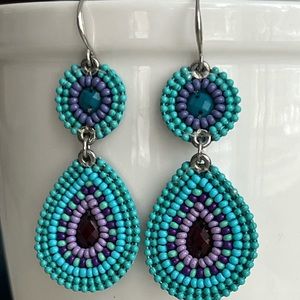 Earrings turquoise beaded